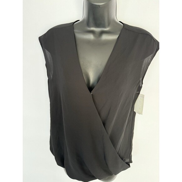 NWT Halogen Blouse Women’s XS Black Short Sleeve B-neck Draven Shirt - Picture 2 of 5